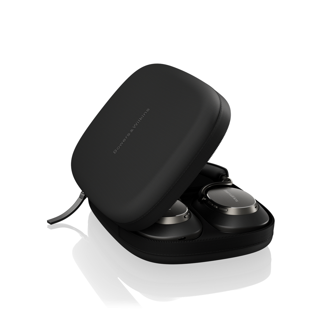 Black Bowers & Wilkins PX8 S2 Wireless Headphones in their case.