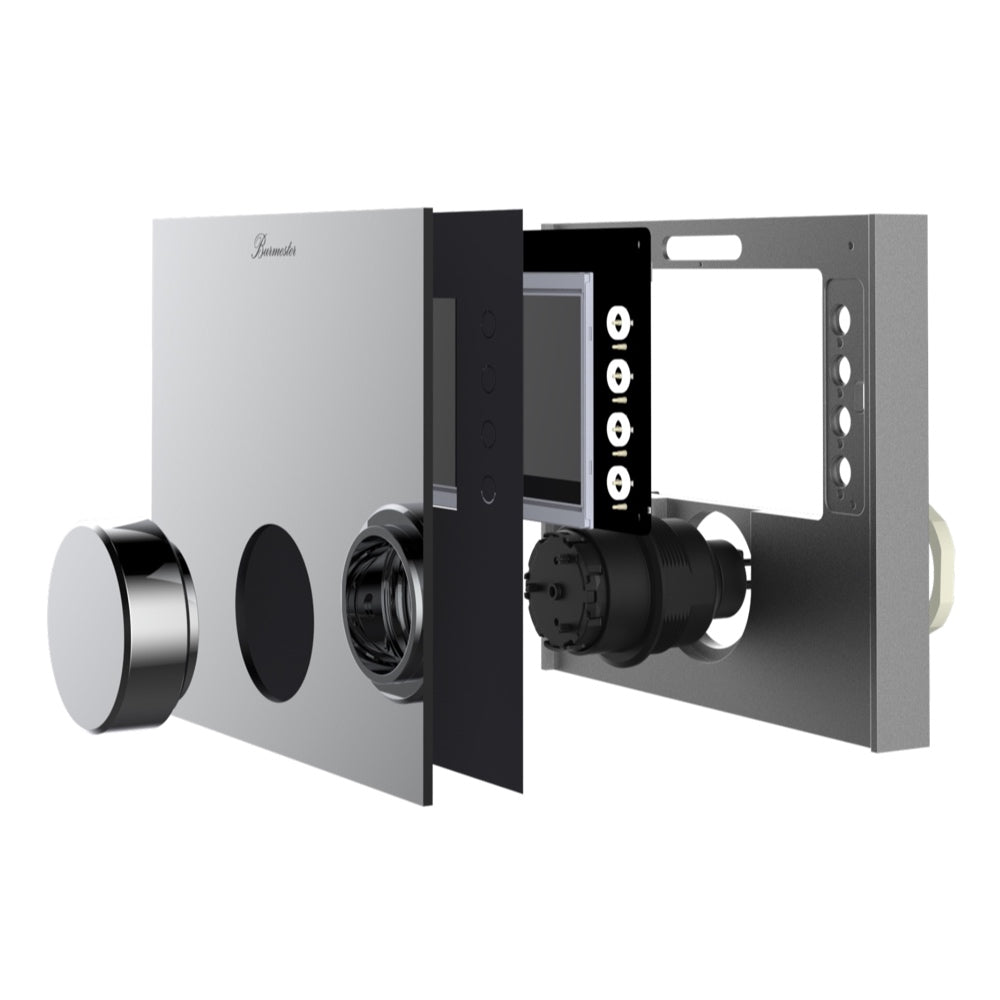 A closeup to tech inside silver Burmester 232 Classic Line integrated amplifier - HiFi Centre.