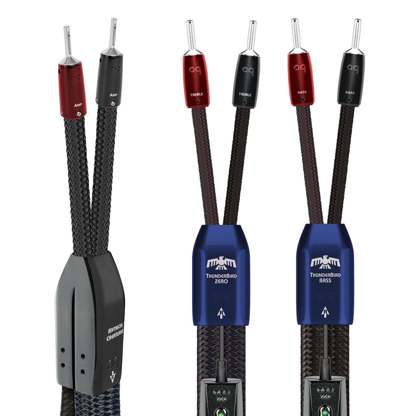 AudioQuest ThunderBird ZERO BiWire COMBO Speaker Cable w/ ZERO for Treble & BASS for Bass