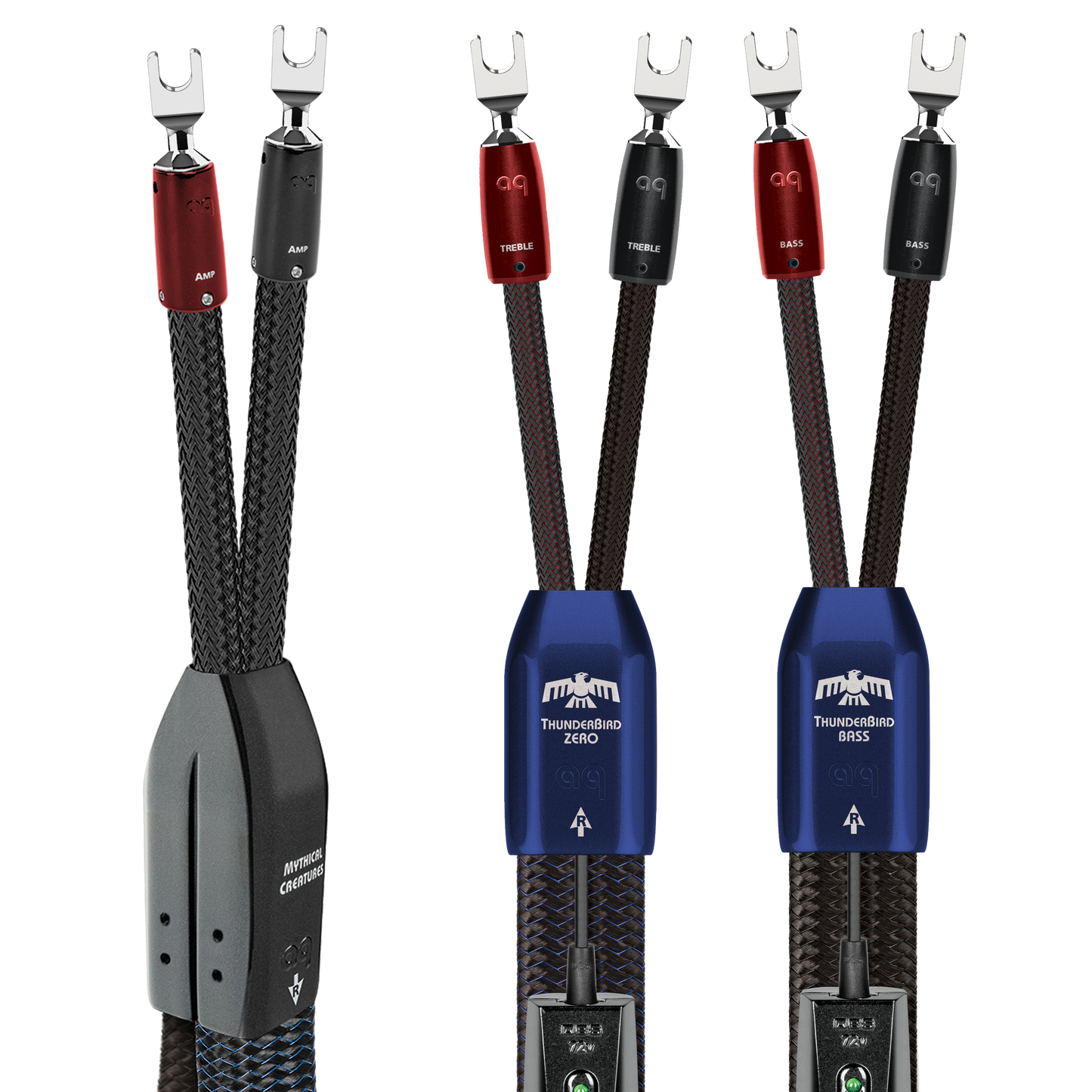 AudioQuest ThunderBird ZERO BiWire COMBO Speaker Cable w/ ZERO for Treble & BASS for Bass