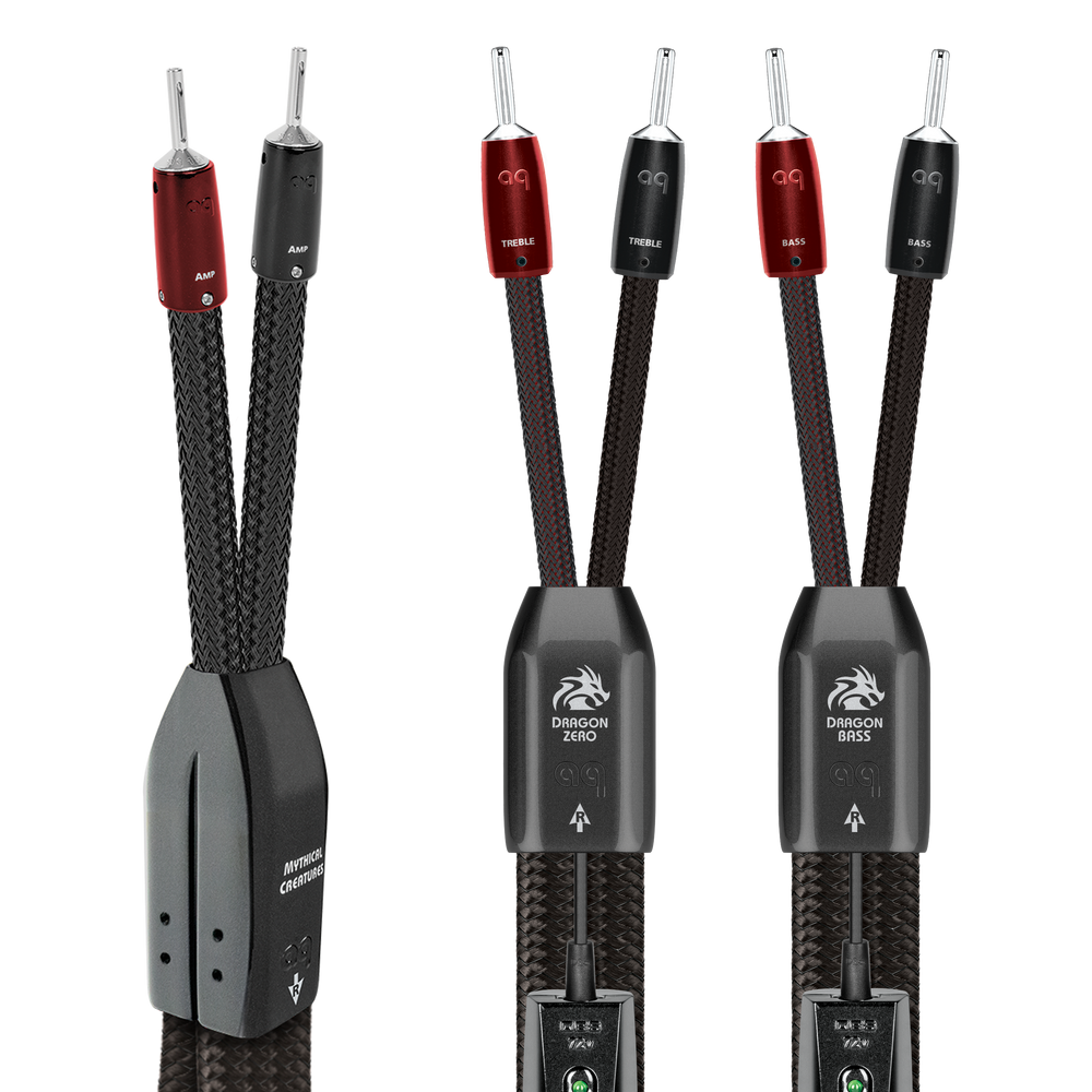AudioQuest Dragon BiWire COMBO Speaker Cable w/ ZERO for Treble + BASS for Bass