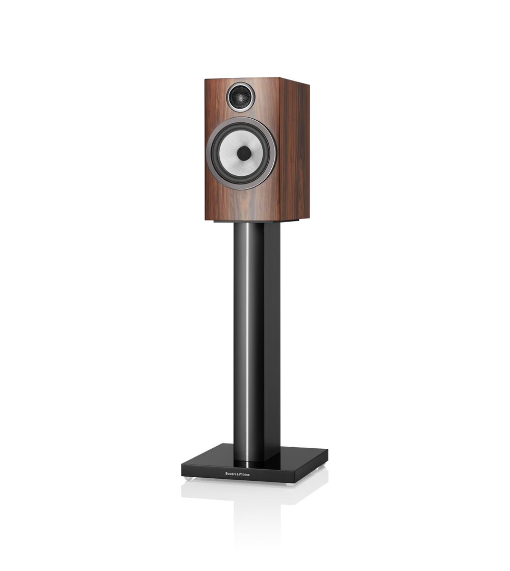B&W 706 S3 Bookshelf Speaker in mocha color finish.