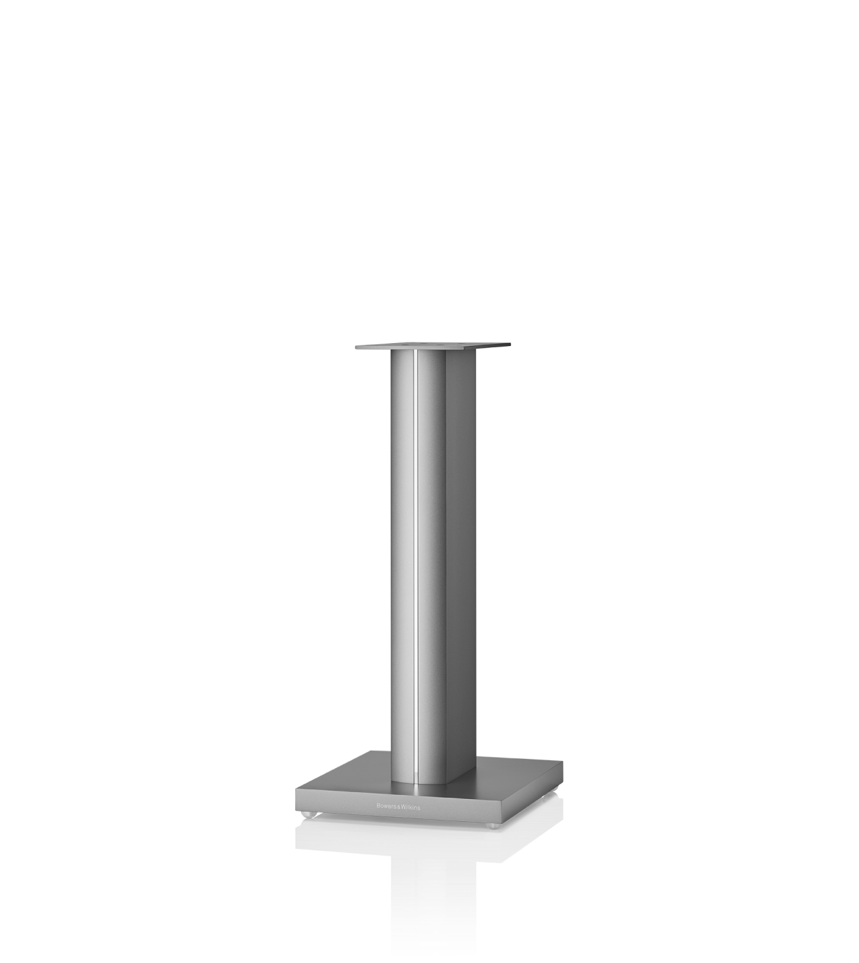B&W FS700 S3 Floor Stand in silver stand.