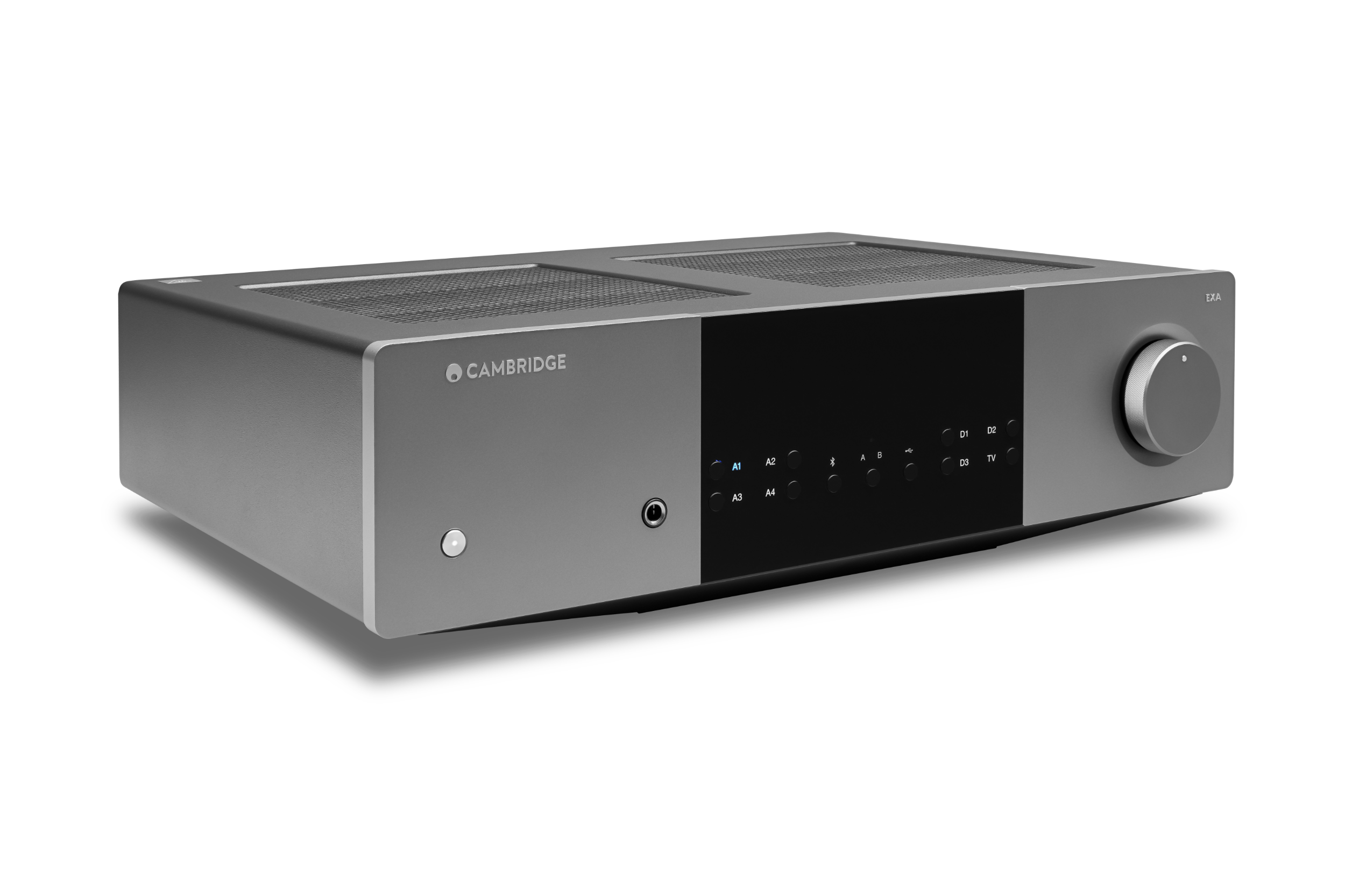 A side view of a Cambridge Audio EXA100 Integrated Amplifier - HiFi Centre