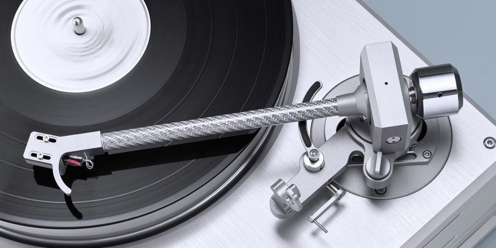 A top view of a silver Burmester 175 Reference Line Turntable - HiFi Centre.