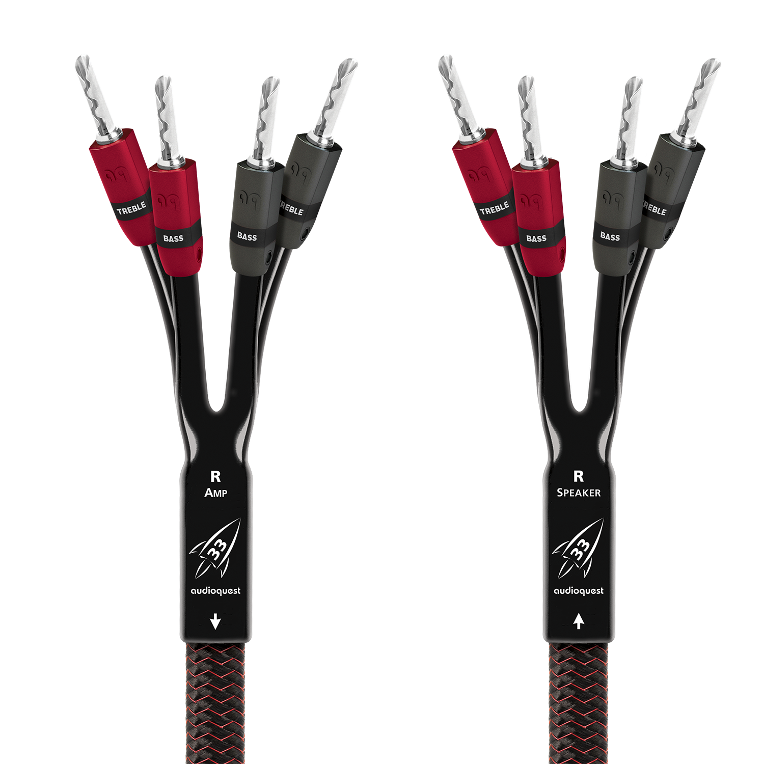 AudioQuest Rocket 33 Single BiAmp Speaker Cable w/ SureGrip 300 Connectors