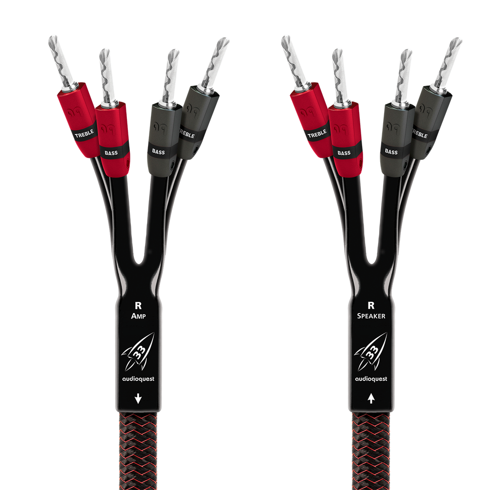 AudioQuest Rocket 33 Single BiAmp Speaker Cable w/ SureGrip 300 Connectors