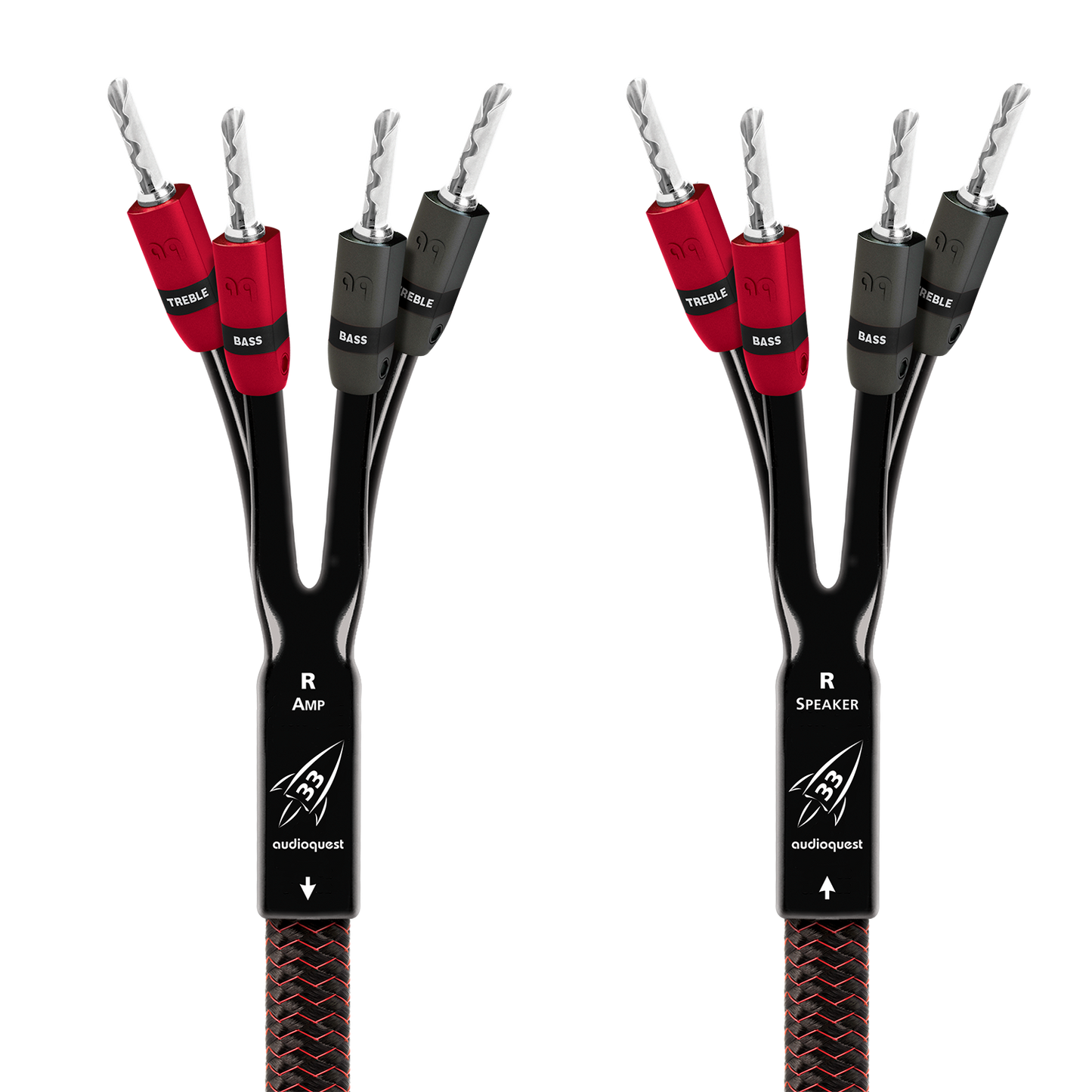 AudioQuest Rocket 33 Single BiAmp Speaker Cable w/ SureGrip 300 Connectors