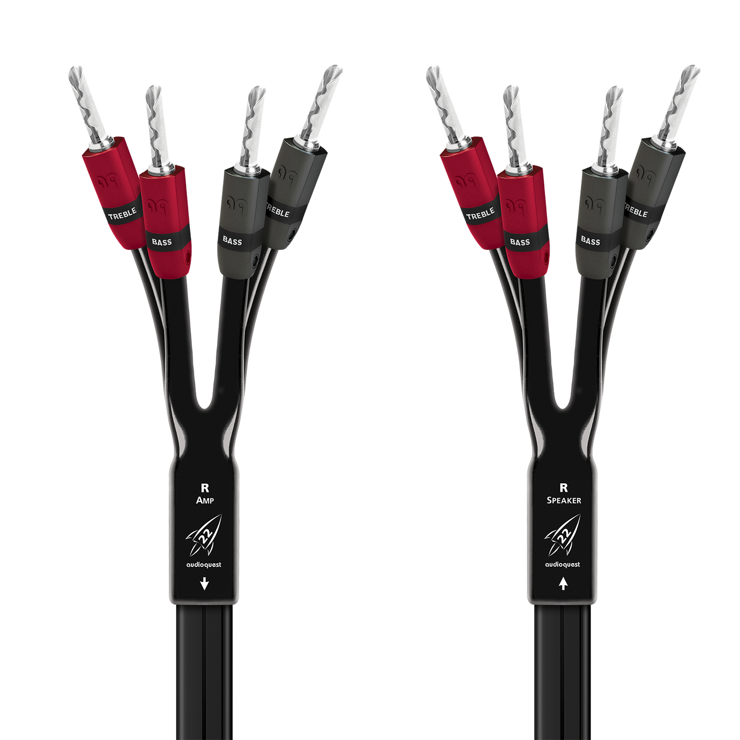 AudioQuest Rocket 22 Single BiAmp Speaker Cable w/ SureGrip 300 Connectors
