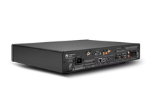 Back view of a Cambridge Audio CXN100 Network Streaming Player with multiple ports on a white background