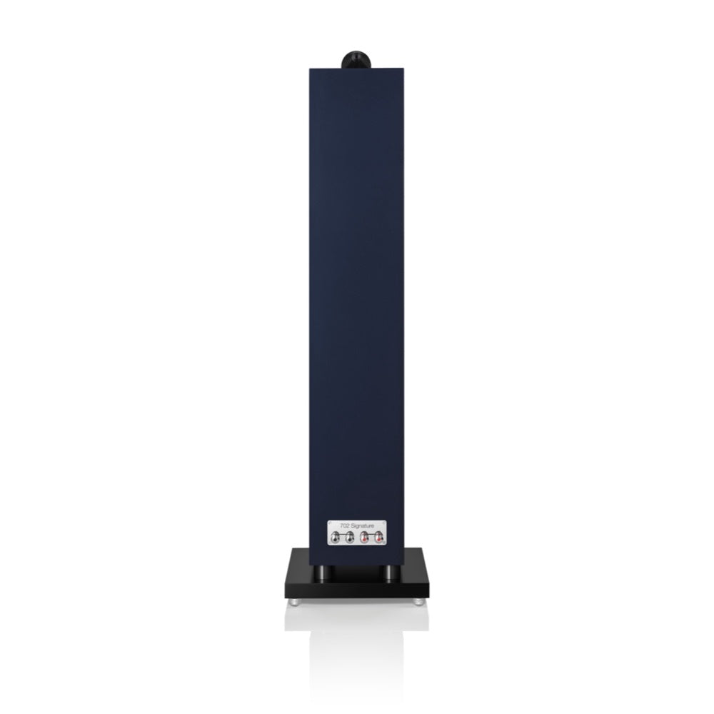 Backside of B&W 702 S3 Signature Floor Standing Speaker in midnight blue metallic finish.