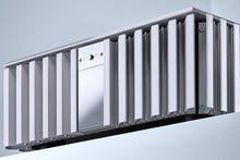 A closeup of silver Burmester 956 MK2 Classic Line Power Amplifier on a light gray background - HiFi Centre.