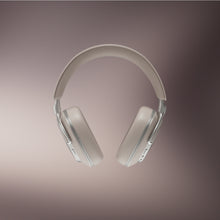 White over-ear Bowers & Wilkins PX8 S2 Wireless Headphones on a gradient brown background