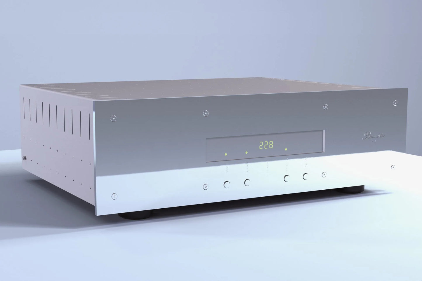 Silver Burmester 948 Power Line Conditioner with a front panel display and multiple outlets on the back panel - HiFi Centre.