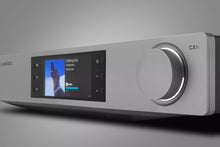 A closeup on a Cambridge Audio CXN100 Network Streaming Player.