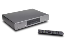 Gray Cambridge Audio CXC V2 CD Transport with a remote control on a white background