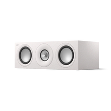 A white KEF Q6 Meta centre channel speaker with a Uni-Q driver array.