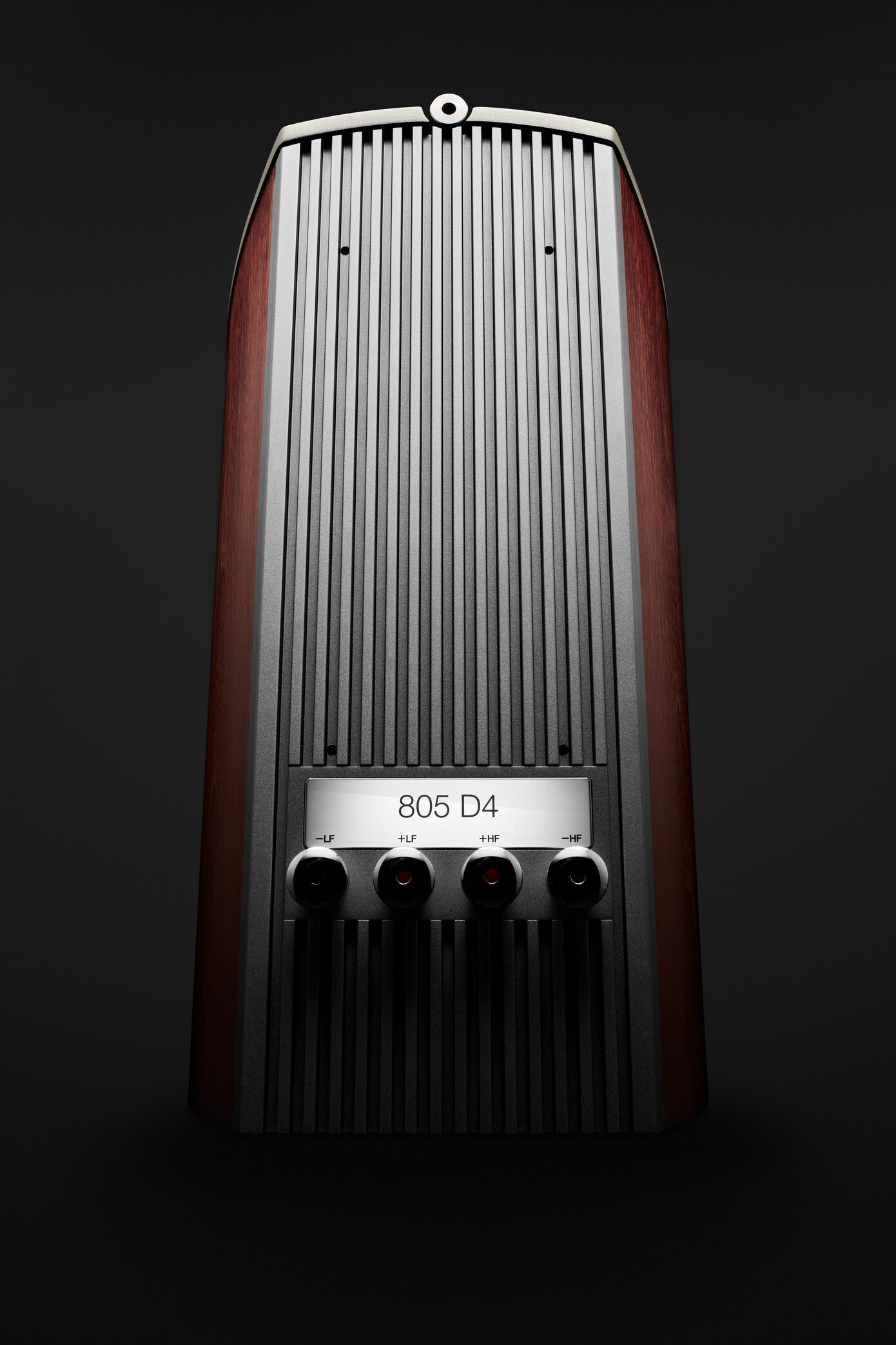 A dials on a B&W 805 D4 Reference Speaker.