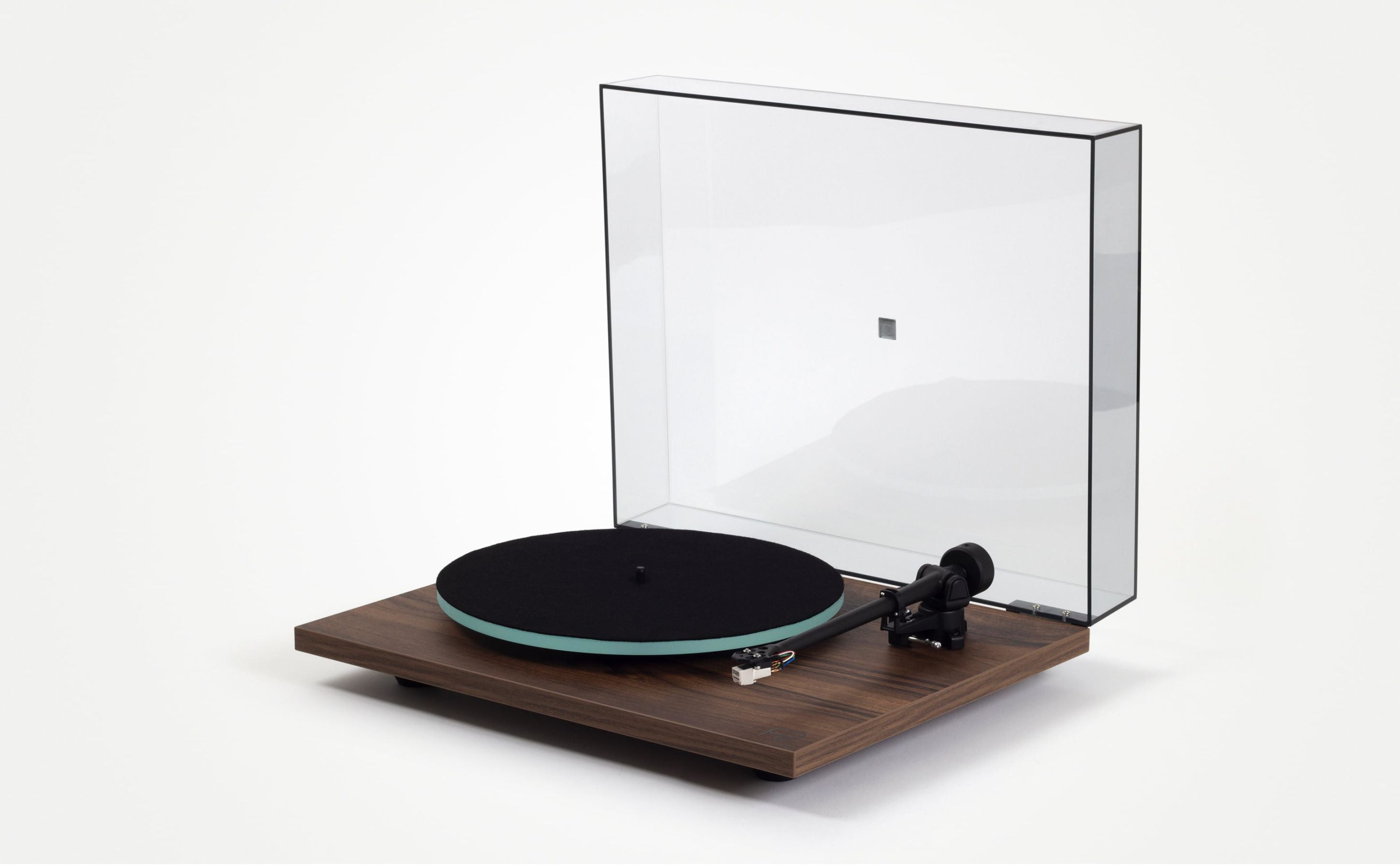 Rega Planar 2 With Nd3 Cartridge with clear dust cover on a white background