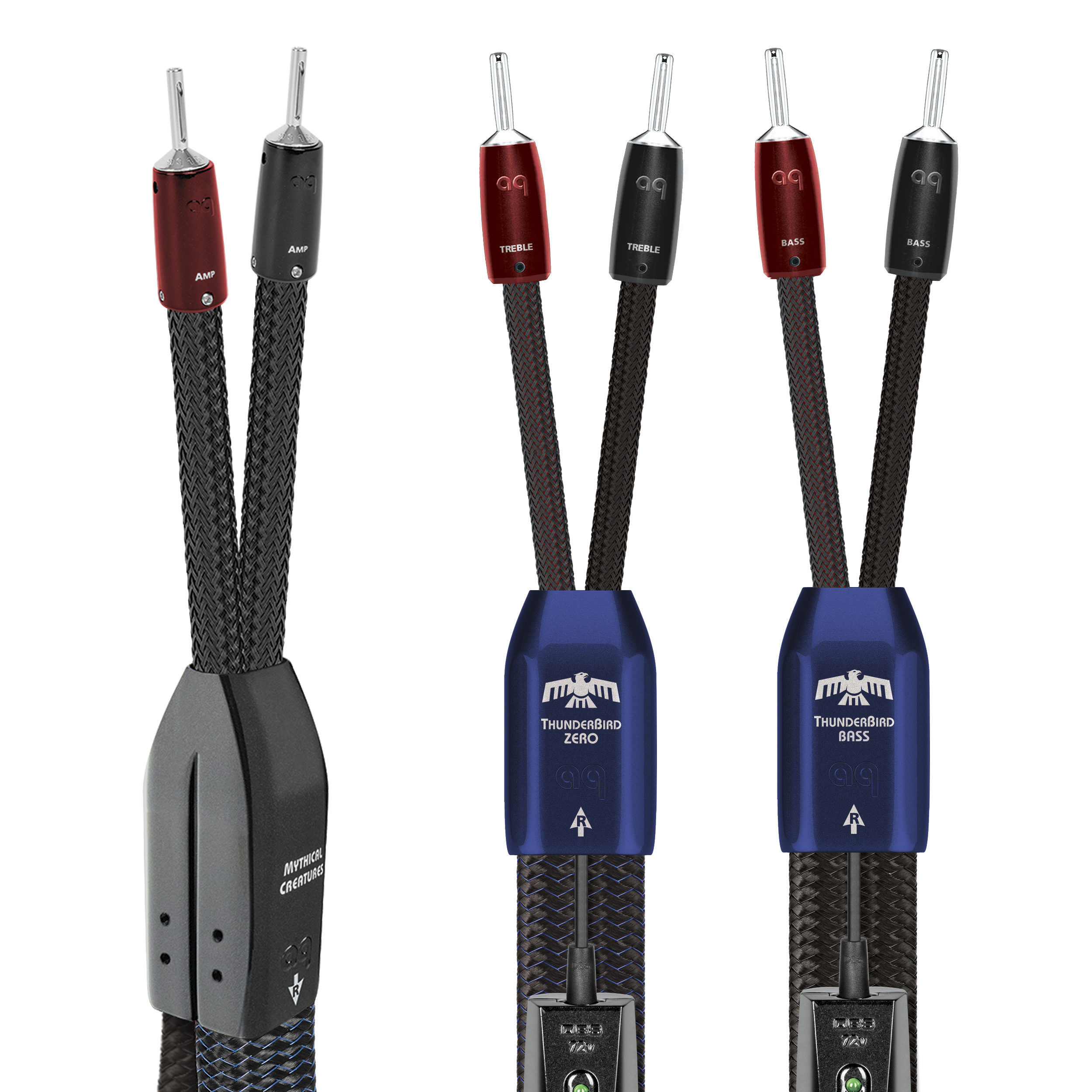 AudioQuest ThunderBird ZERO BiWire COMBO Speaker Cable w/ ZERO for Treble & BASS for Bass