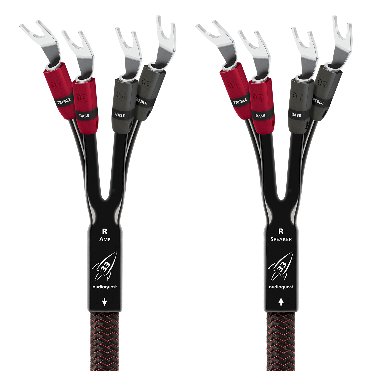 AudioQuest Rocket 33 Single BiAmp Speaker Cable w/ SureGrip 300 Connectors