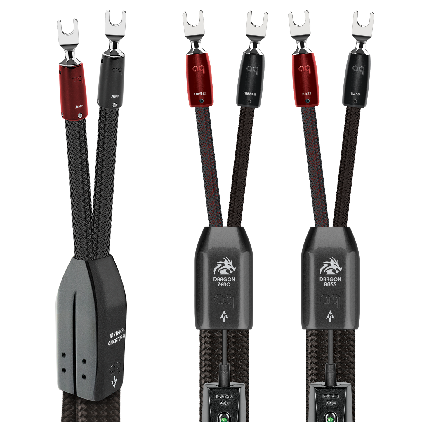 AudioQuest Dragon BiWire COMBO Speaker Cable w/ ZERO for Treble + BASS for Bass