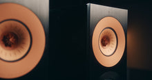 Close-up of a KEF Reference 3 Meta
speaker with a focus on the cone and voice coil.
