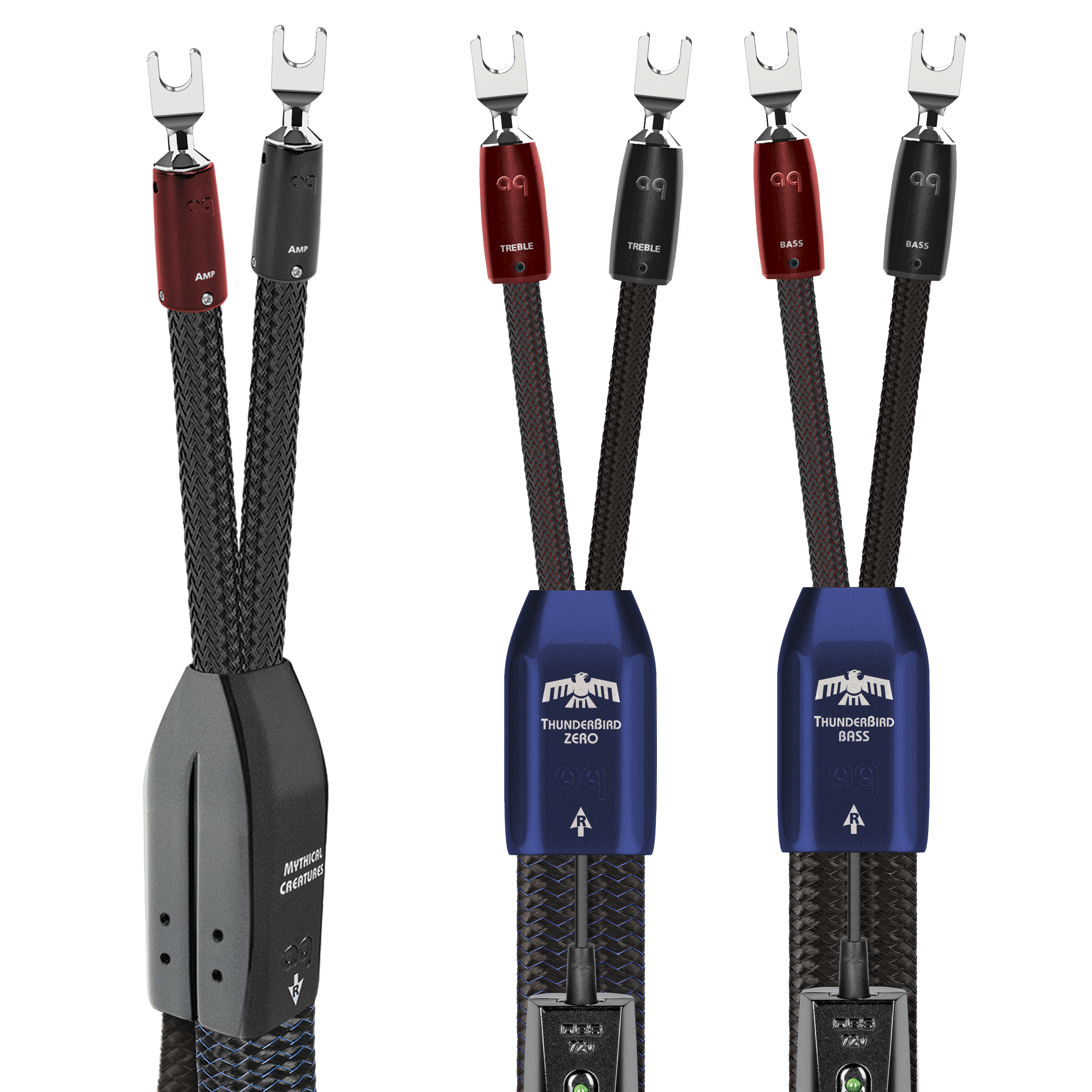 AudioQuest ThunderBird ZERO BiWire COMBO Speaker Cable w/ ZERO for Treble & BASS for Bass