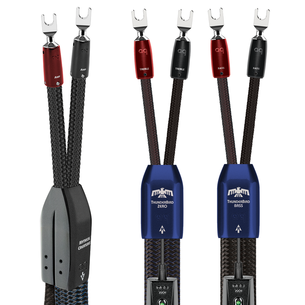 AudioQuest ThunderBird ZERO BiWire COMBO Speaker Cable w/ ZERO for Treble & BASS for Bass