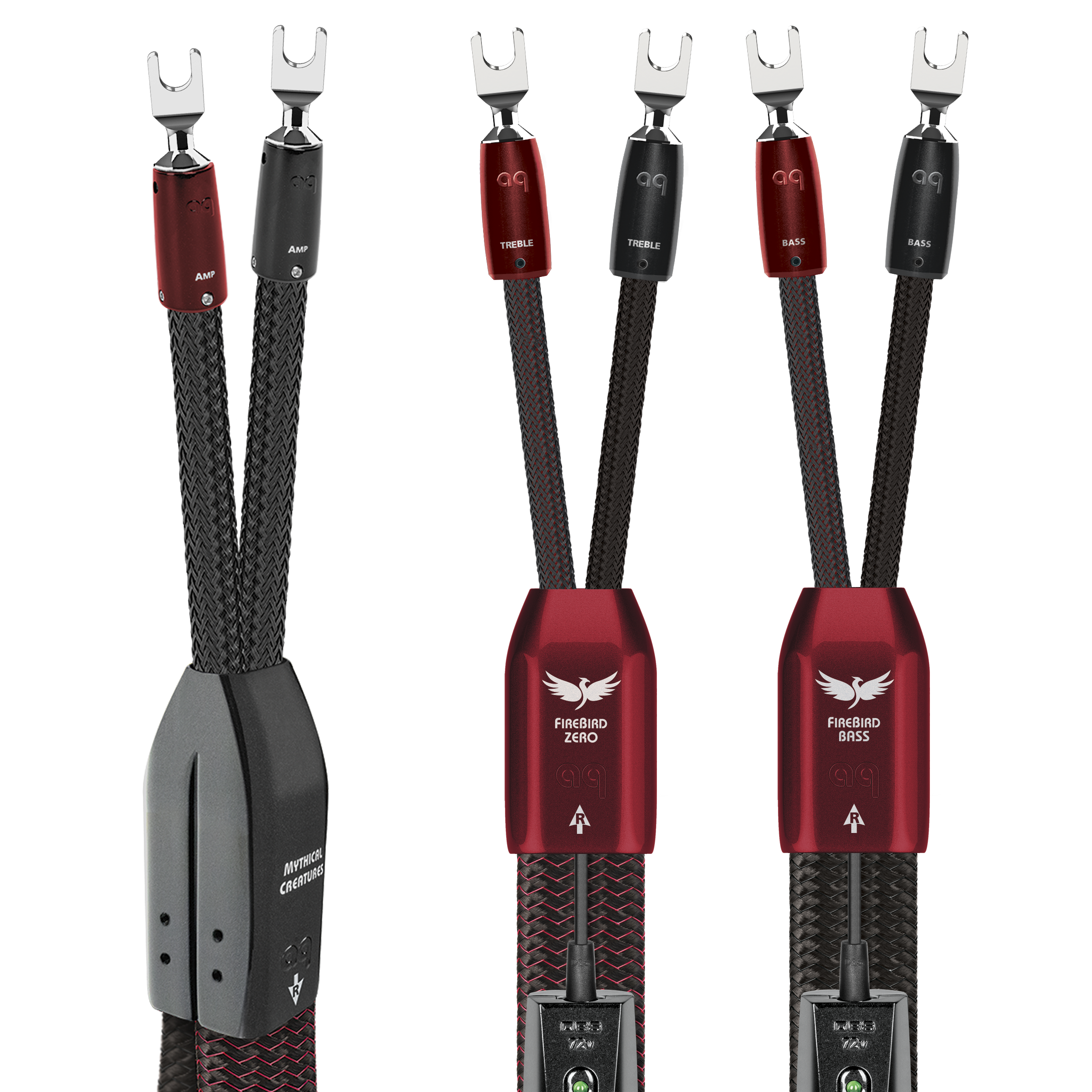 AudioQuest FireBird BiWire COMBO Speaker Cable w/ ZERO for Treble + BASS for Bass