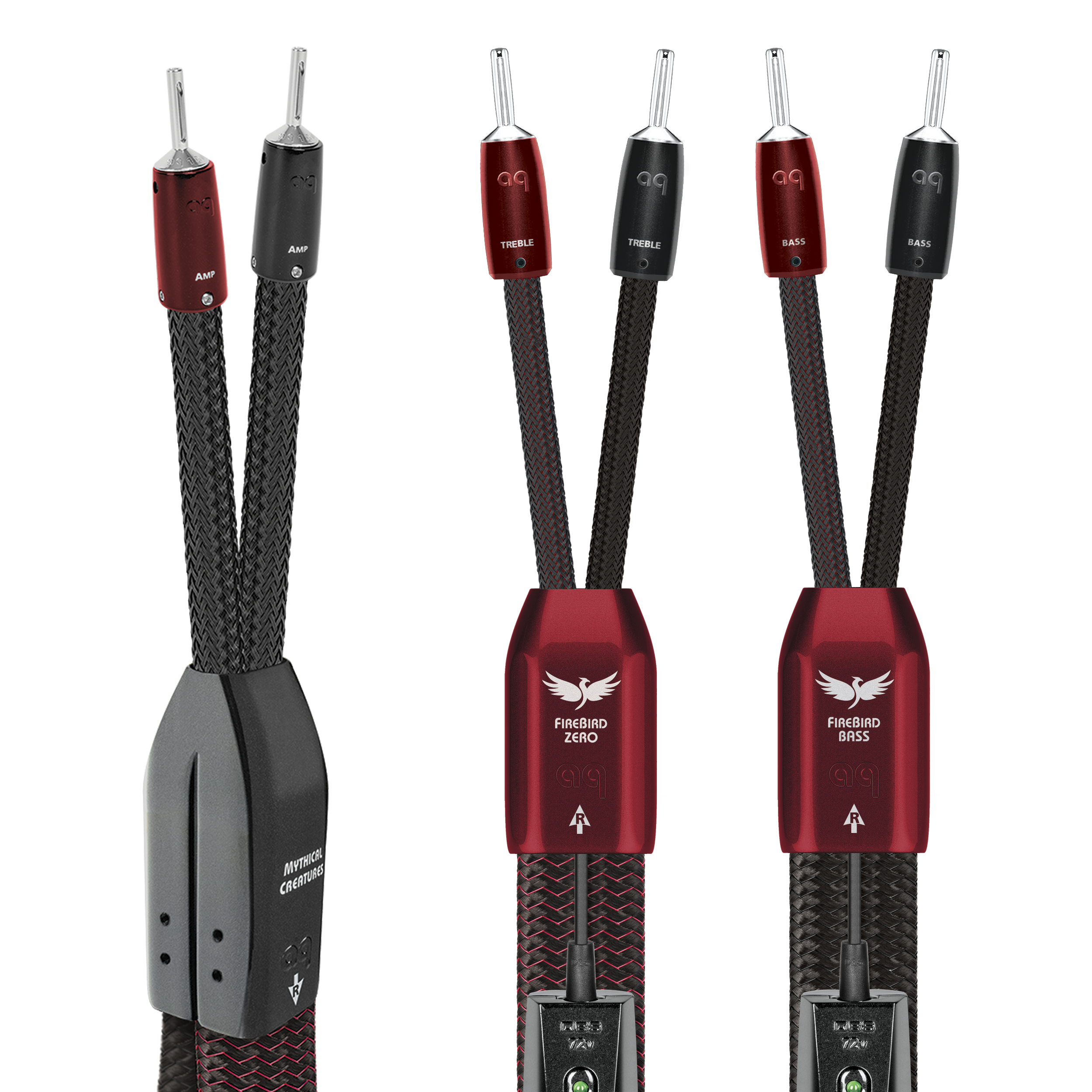 AudioQuest FireBird BiWire COMBO Speaker Cable w/ ZERO for Treble + BASS for Bass