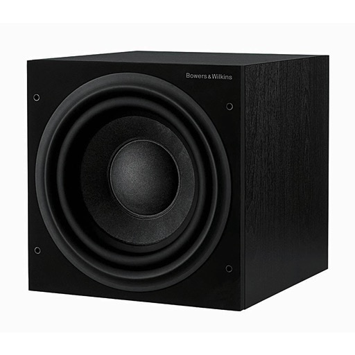 B&W ASW608 8” Subwoofer, black color, with visible speaker cone and branding on the front.