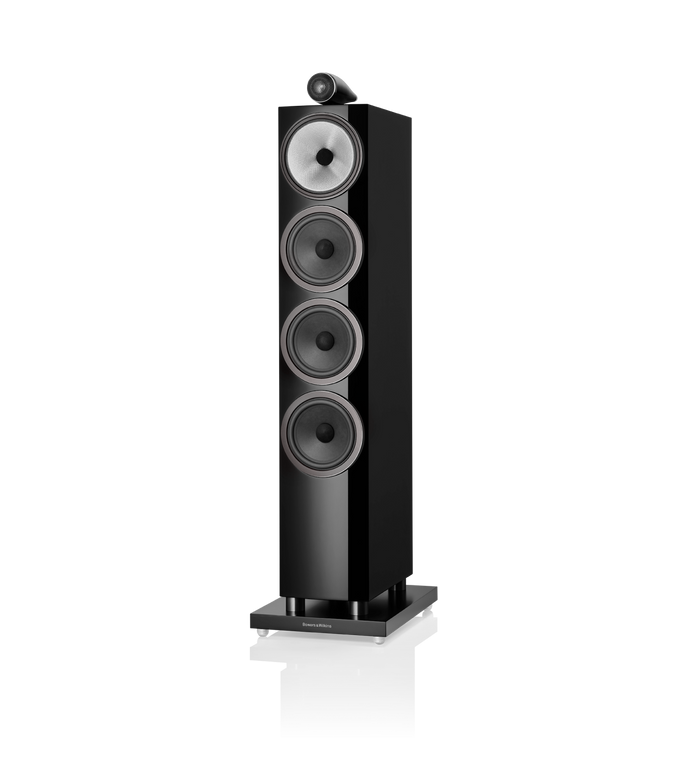 B&W 702 S3 Floor Standing Speaker in glossy black finish.