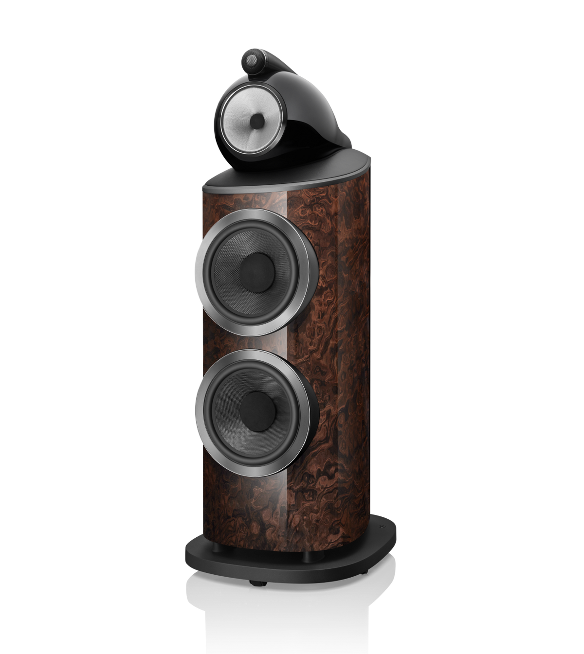 B&W 801 Signature Reference Speaker in California burl gloss color finish.