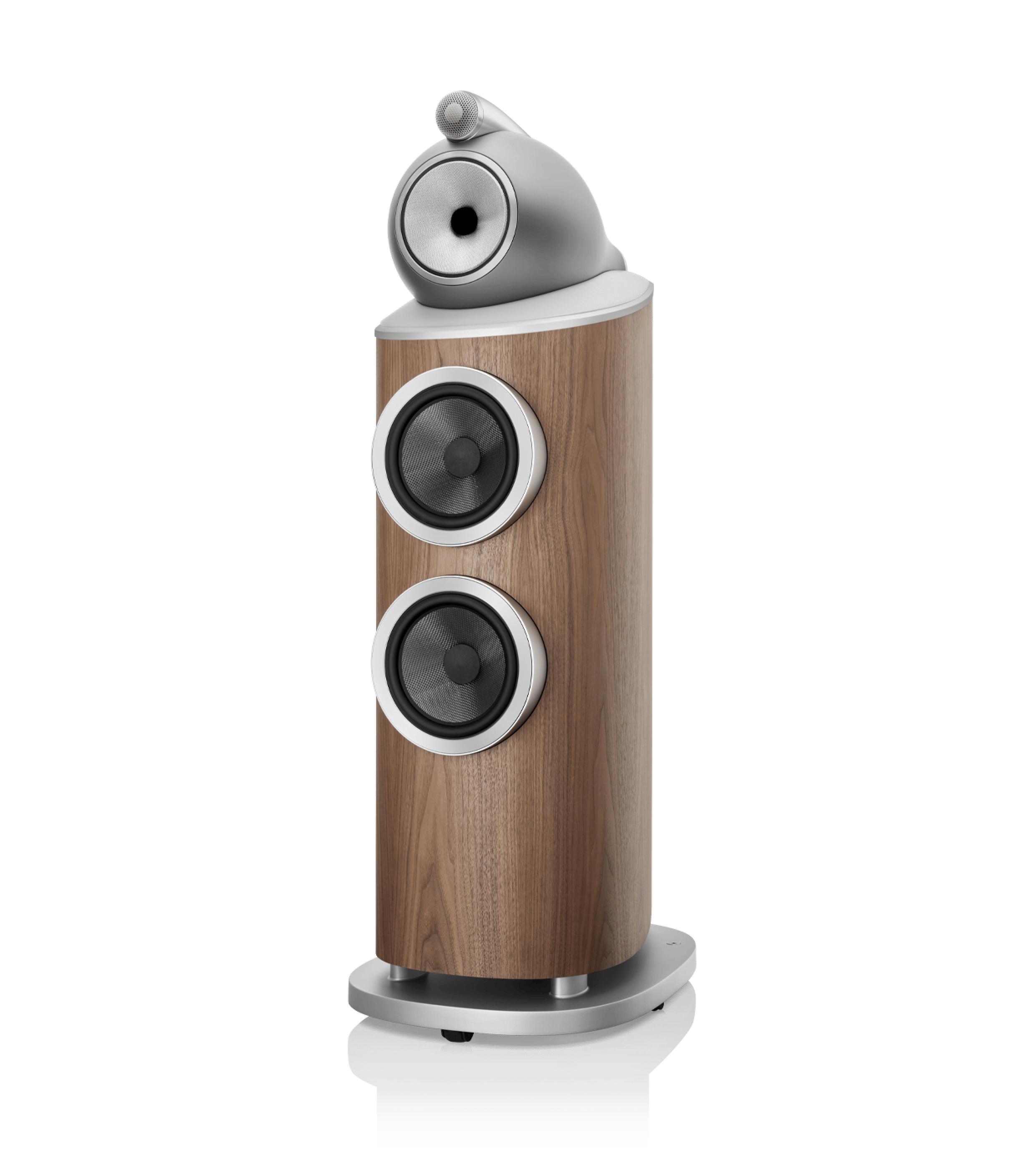 B&W 802 D4 Reference Speaker in walnut color finish.