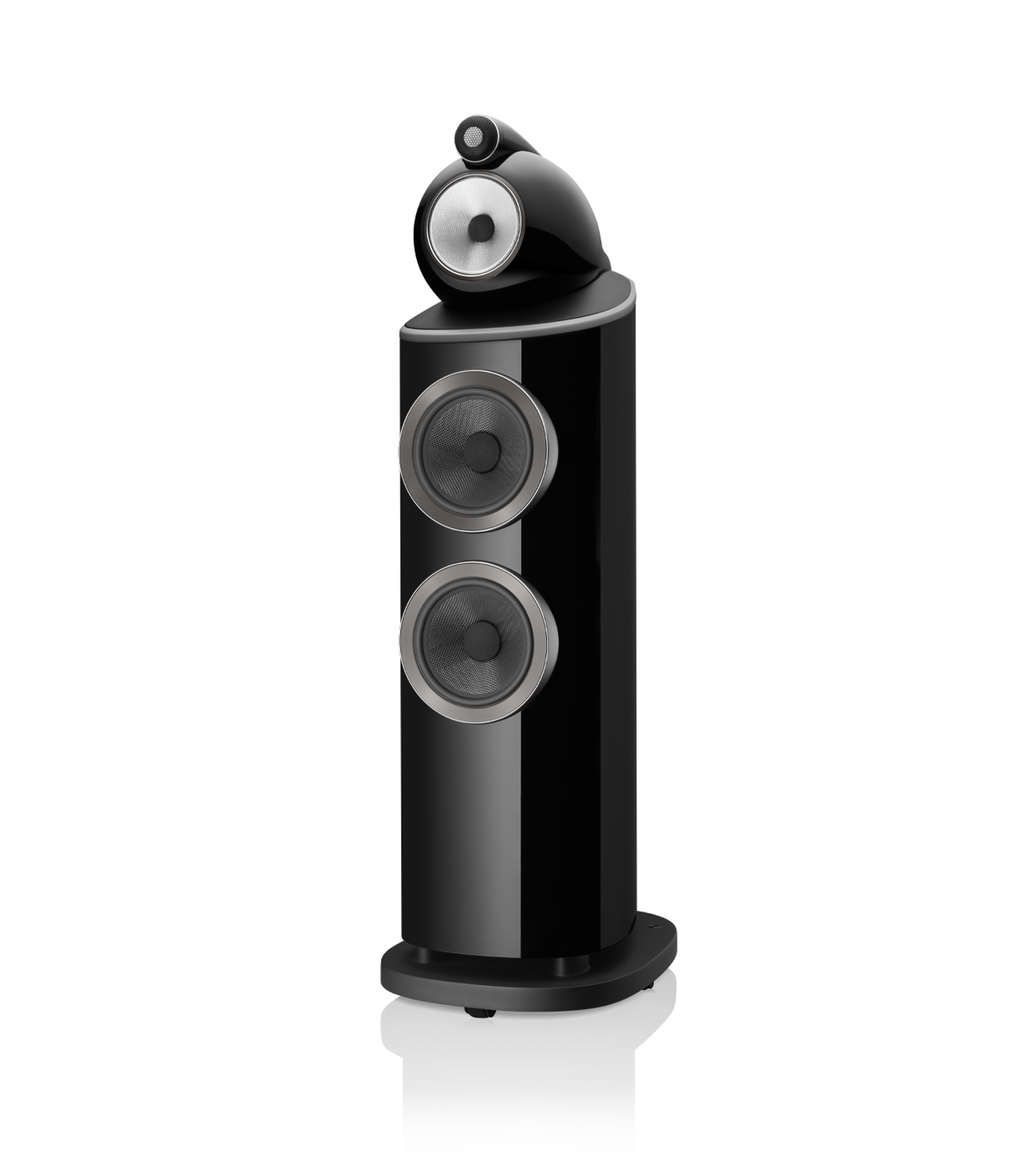 B&W 803 D4 Reference Speaker in gloss black color finish.