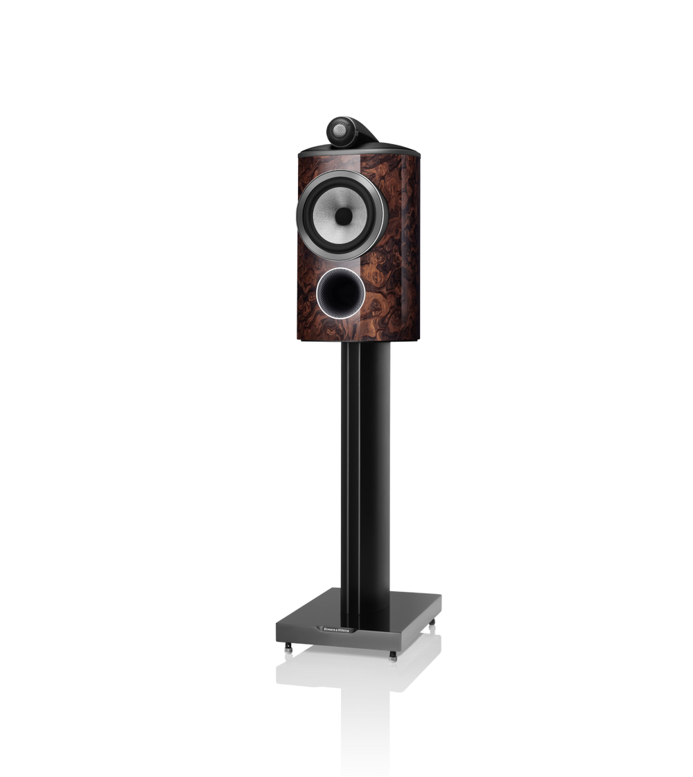 B&W 805 Signature Bookshelf Speaker in California burl gloss color finish.