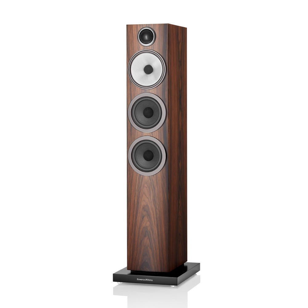 B&W 704 S3 Floor Standing Speaker in mocha color finish.